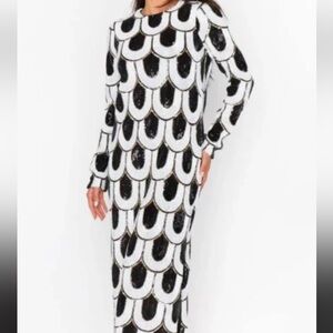 Show Me Your MuMu art deco sequin midi dress